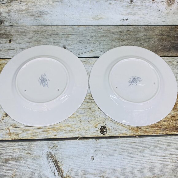 American Manor China CHANTILLY Cream Flowers Platinum Salad Lunch Plates Set 7 - Picture 3 of 16